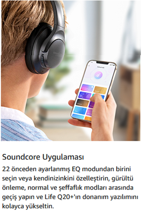 Anker Soundcore Life Q20+ Kablosuz Bluetooth 5.0 KulaklıkSiyah