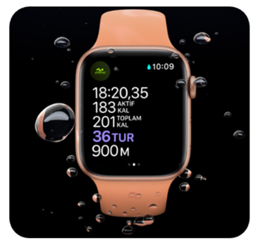 Apple Watch Series 6 GPS 40mm Mavi Alüminyum Kasa ve Koyu Lacivert Spor Kordon Akıllı Saat