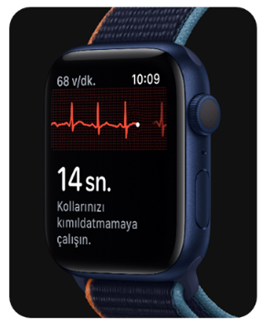 Apple Watch Series 6 GPS 40mm Mavi Alüminyum Kasa ve Koyu Lacivert Spor Kordon Akıllı Saat