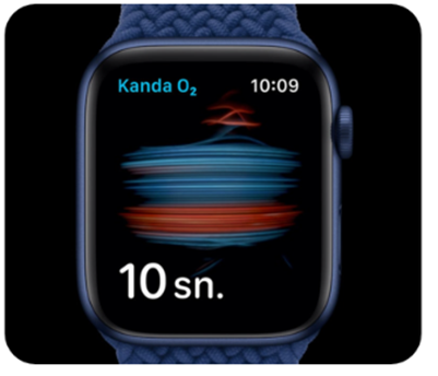 Apple Watch Series 6 GPS 40mm Mavi Alüminyum Kasa ve Koyu Lacivert Spor Kordon Akıllı Saat